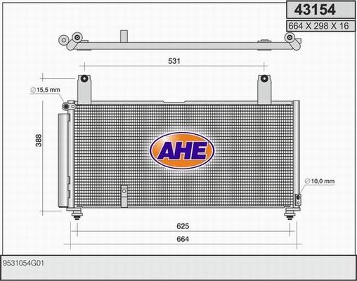 AHE 43154 - Condensatore, Climatizzatore autozon.pro