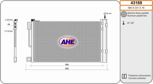 AHE 43169 - Condensatore, Climatizzatore autozon.pro