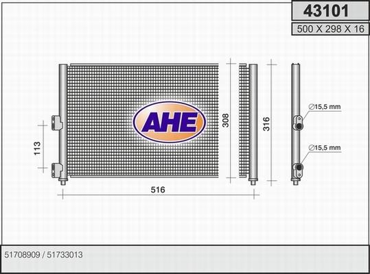 AHE 43101 - Condensatore, Climatizzatore autozon.pro