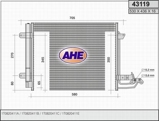 AHE 43119 - Condensatore, Climatizzatore autozon.pro