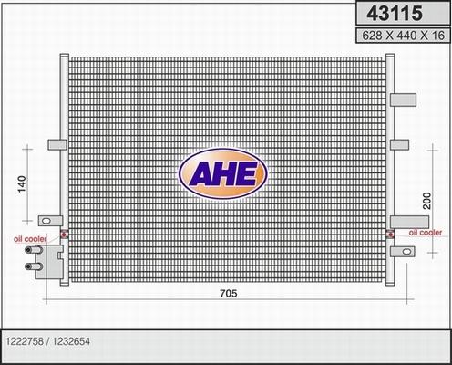 AHE 43115 - Condensatore, Climatizzatore autozon.pro