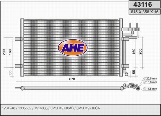 AHE 43116 - Condensatore, Climatizzatore autozon.pro