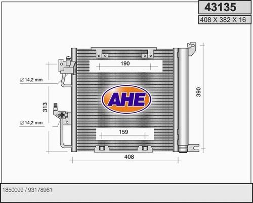 AHE 43135 - Condensatore, Climatizzatore autozon.pro