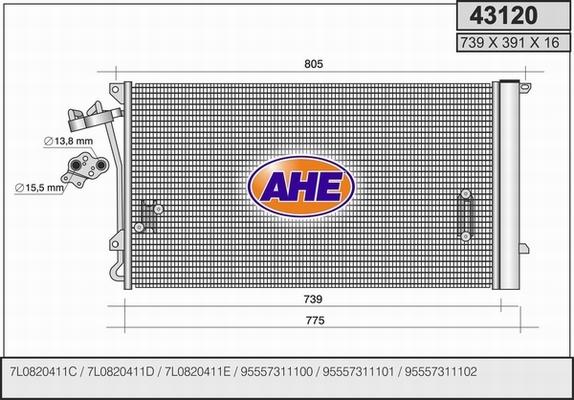 AHE 43120 - Condensatore, Climatizzatore autozon.pro