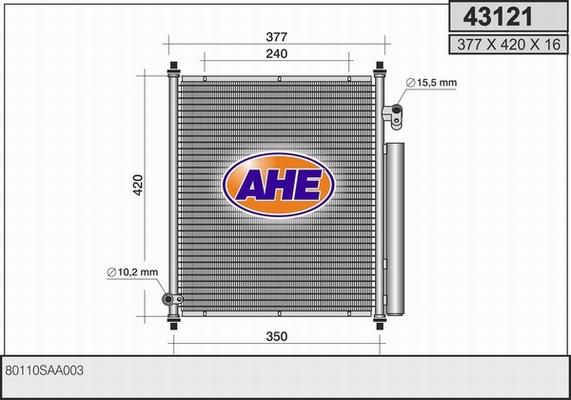 AHE 43121 - Condensatore, Climatizzatore autozon.pro