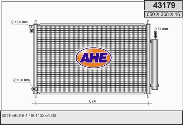 AHE 43179 - Condensatore, Climatizzatore autozon.pro