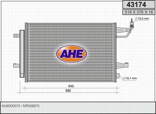 AHE 43174 - Condensatore, Climatizzatore autozon.pro