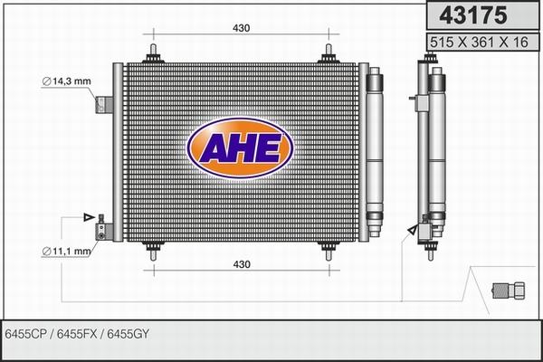 AHE 43175 - Condensatore, Climatizzatore autozon.pro