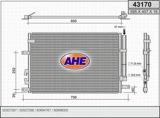 AHE 43170 - Condensatore, Climatizzatore autozon.pro