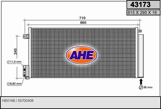 AHE 43173 - Condensatore, Climatizzatore autozon.pro