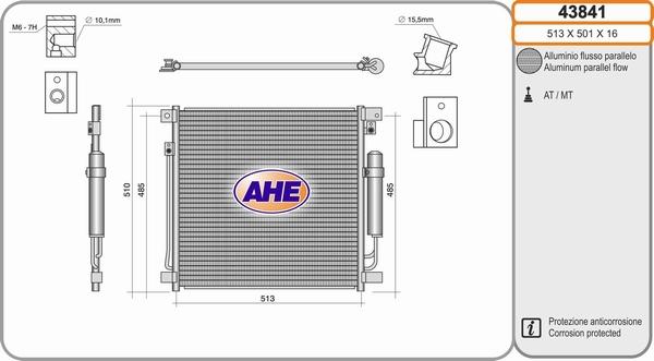 AHE 43841 - Condensatore, Climatizzatore autozon.pro