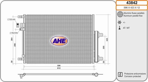 AHE 43842 - Condensatore, Climatizzatore autozon.pro