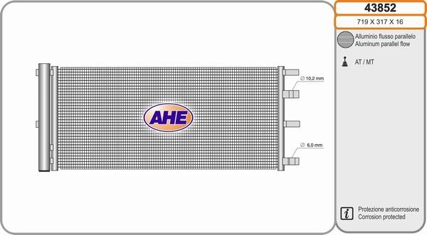 AHE 43852 - Condensatore, Climatizzatore autozon.pro