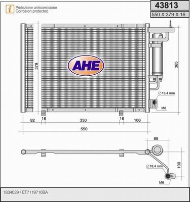 AHE 43813 - Condensatore, Climatizzatore autozon.pro