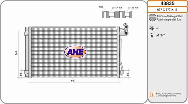 AHE 43835 - Condensatore, Climatizzatore autozon.pro