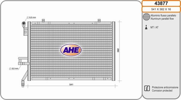 AHE 43877 - Condensatore, Climatizzatore autozon.pro