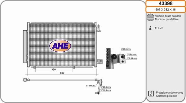 AHE 43398 - Condensatore, Climatizzatore autozon.pro