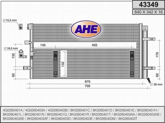 AHE 43349 - Condensatore, Climatizzatore autozon.pro