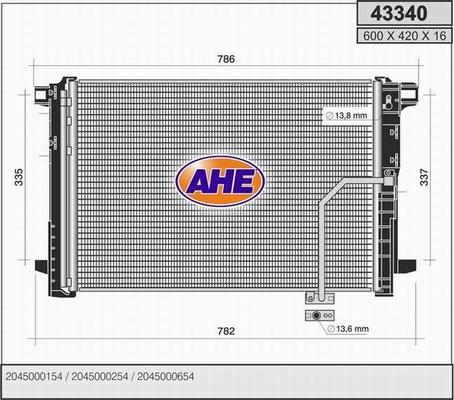 AHE 43340 - Condensatore, Climatizzatore autozon.pro