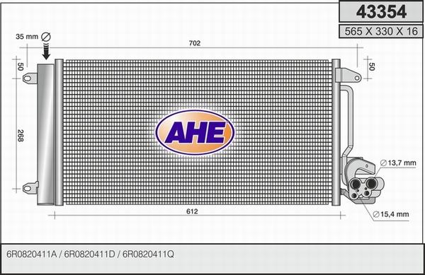 AHE 43354 - Condensatore, Climatizzatore autozon.pro