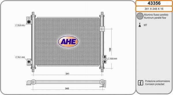 AHE 43356 - Condensatore, Climatizzatore autozon.pro