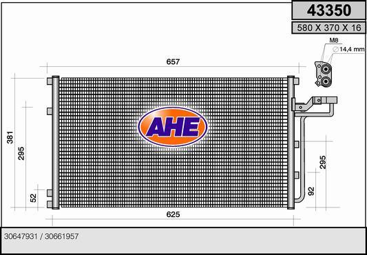 AHE 43350 - Condensatore, Climatizzatore autozon.pro