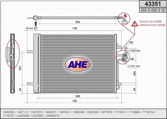 AHE 43351 - Condensatore, Climatizzatore autozon.pro