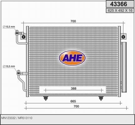 AHE 43366 - Condensatore, Climatizzatore autozon.pro