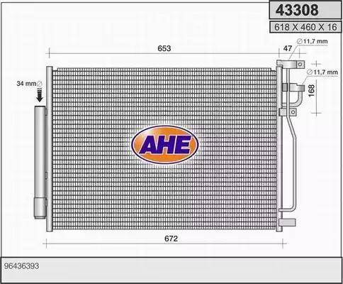 AHE 43308 - Condensatore, Climatizzatore autozon.pro