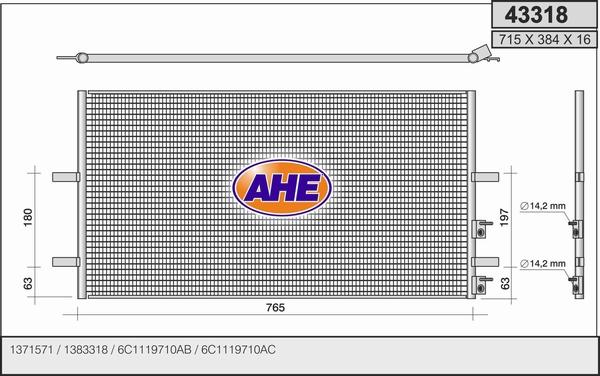 AHE 43318 - Condensatore, Climatizzatore autozon.pro