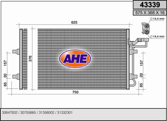 AHE 43339 - Condensatore, Climatizzatore autozon.pro