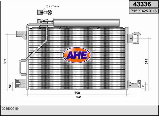 AHE 43336 - Condensatore, Climatizzatore autozon.pro