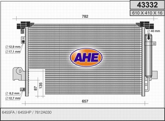 AHE 43332 - Condensatore, Climatizzatore autozon.pro