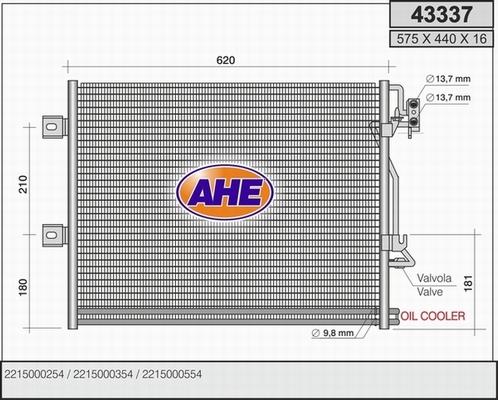 AHE 43337 - Condensatore, Climatizzatore autozon.pro