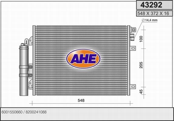 AHE 43292 - Condensatore, Climatizzatore autozon.pro