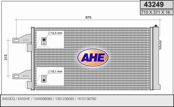 AHE 43249 - Condensatore, Climatizzatore autozon.pro