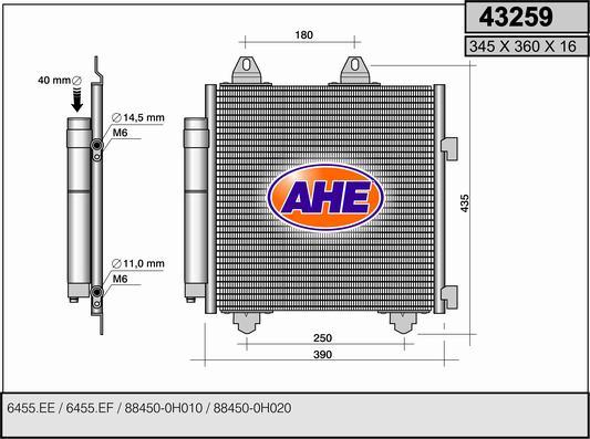 AHE 43259 - Condensatore, Climatizzatore autozon.pro