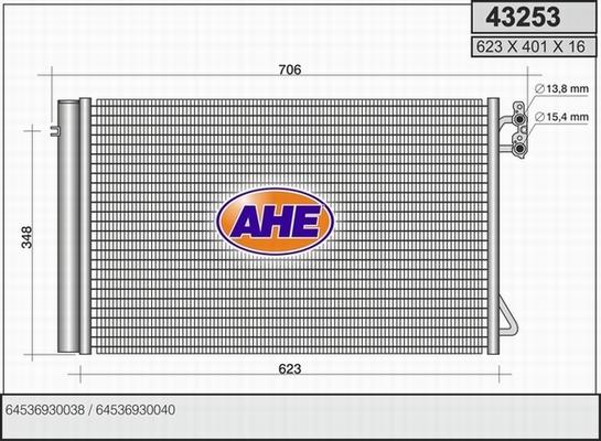 AHE 43253 - Condensatore, Climatizzatore autozon.pro