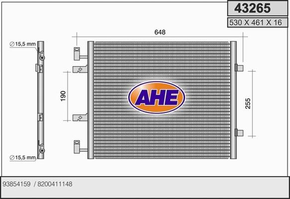 AHE 43265 - Condensatore, Climatizzatore autozon.pro