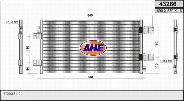 AHE 43266 - Condensatore, Climatizzatore autozon.pro