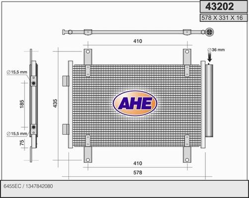 AHE 43202 - Condensatore, Climatizzatore autozon.pro