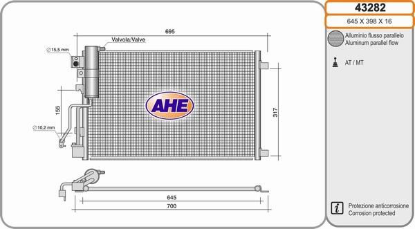 AHE 43282 - Condensatore, Climatizzatore autozon.pro