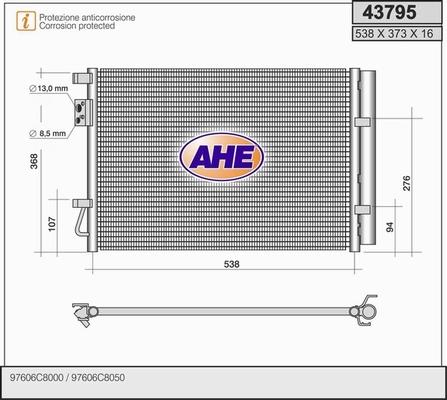 AHE 43795 - Condensatore, Climatizzatore autozon.pro