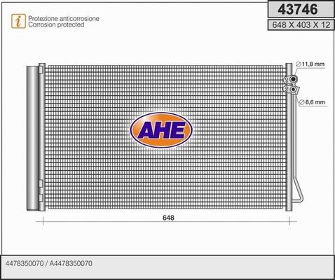 AHE 43746 - Condensatore, Climatizzatore autozon.pro