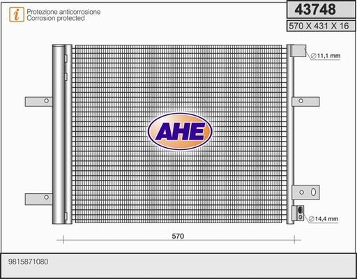 AHE 43748 - Condensatore, Climatizzatore autozon.pro