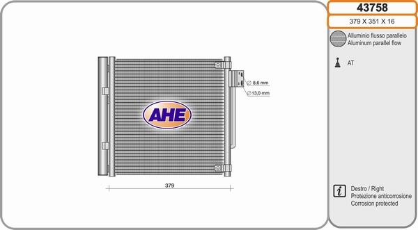 AHE 43758 - Condensatore, Climatizzatore autozon.pro