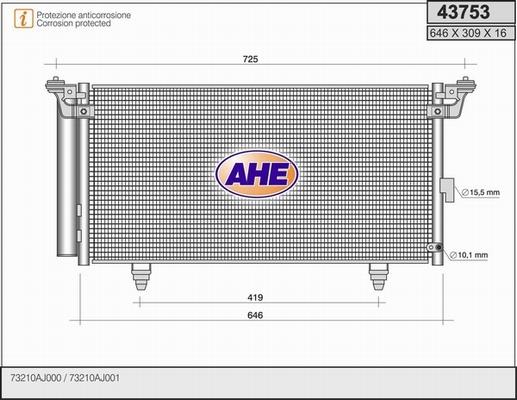 AHE 43753 - Condensatore, Climatizzatore autozon.pro