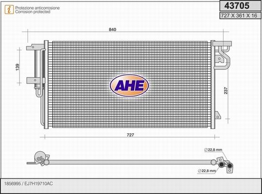 AHE 43705 - Condensatore, Climatizzatore autozon.pro