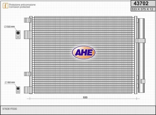 AHE 43702 - Condensatore, Climatizzatore autozon.pro