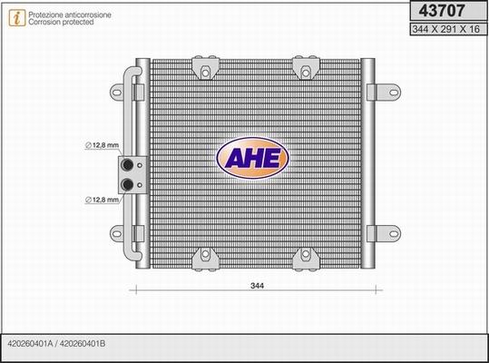 AHE 43707 - Condensatore, Climatizzatore autozon.pro